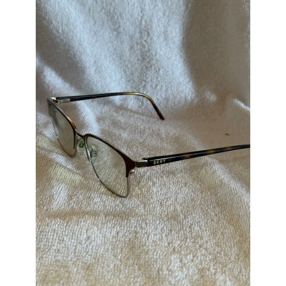 DKNY Eyeglasses Womens OS Burgundy Gold Semi Rimless Cat Eye‎ Frames